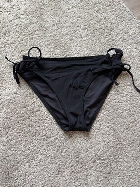 Shade & Shore Black Tie-Side Bikini Bottom